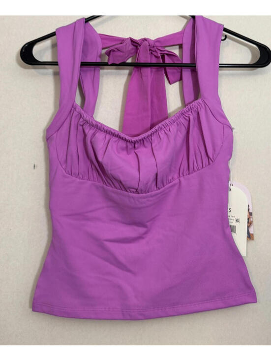 Blogilates Tops - Blogilates Bow Back Tank, Purple/First Bloom, NWT, Extra Small